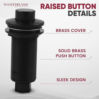 Westbrass ASB-RB3-12 Sink Top Waste Disposal Replacement Air Switch Trim Only, Raised Button, Oil Rubbed Bronze