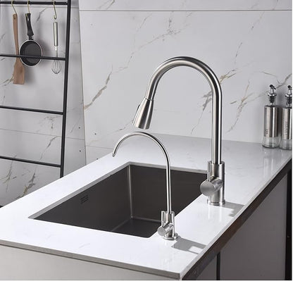 Drinking Water Faucet Brushed Stainless Steel, Kitchen Water Purifier Faucet for Non-Air Gap Reverse Osmosis Water Filtration System