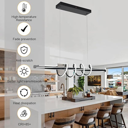 Led Chandelier,Dimmable Modern Led Chandelier for Dining Room Light Fixture with Remote,Led Pendant Light Kitchen Island Lighting Color Changing 3000K-6500K Hanging Ceiling light for Living Room