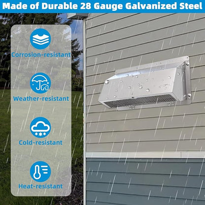 Wall Vent Cap for Microwave Vent Range Hood Exhaust Vent Hood Kitchen Vent,Wall Cap Exhaust Vent Cover Exterior Range Hood Vent for 3-1/4"x10" Rectangular Duct for Range Hood Bath Fan,Stainless Steel