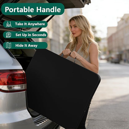 Folding Table 72" x 30" - Heavy Duty Plastic Table with Handle, Foldable&Portable, Fold-in-Half Utility Tables for Outdoor, Dining, Wedding, Events, Indoor, Picnic, Camping, Party, Black