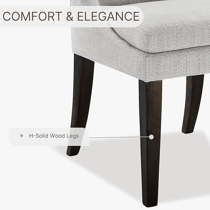 KISLOT Upholstered Dining Chairs Modern Sidechair Performance Fabric High Back Armlesschair for Diningroom Kitchen,Linen,Set of 4(2 Box)