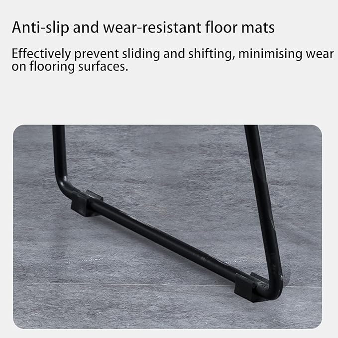 Minimalist Plastic PP Stools Backless with Metal Legs, Kitchen Island Dining Chairs with Comfortable Footrest, Counter Height Stools for Counter,Black-75cm