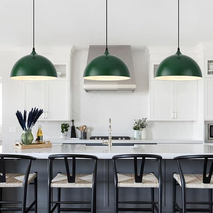 Green Pendant Lights, Dome Island Lights for Kitchen, Modern Pendant Lighting Over Kitchen Island, Pendant Light Fixtures for Dining Room, Living Room, Bar, Foyer, Sink