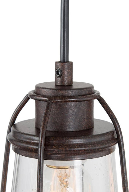 KSANA 5-Light Kitchen Island Lighting, Farmhouse Linear Chandelier with Seeded Glass Shade, Rustic Faux Wood Dining Room Light Fixture Over Table
