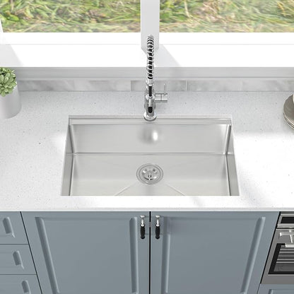 Undermount Kitchen Sink - 30 Inch Undermount Workstation Sink 16 Gauge Stainless Steel Kitchen sinks Handmade Round Corners Single Bowl 30''x19''x9''