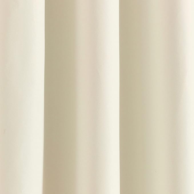 Lush Decor Allison Ruffle 100% Blackout Window Curtain Single 40" W x 84" L Ivory - Cream Blackout Curtains for Bedroom or Nursery - Coquette Curtains