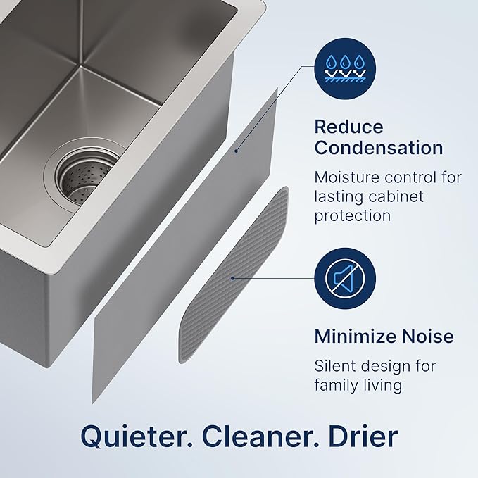MENSARJOR Undermount Kitchen Sink, Premium 304 Stainless Steel Bar Sink,Single Bowl RV Sink, Handmade Basin Small Kitchen Sink,10"X17"Inch