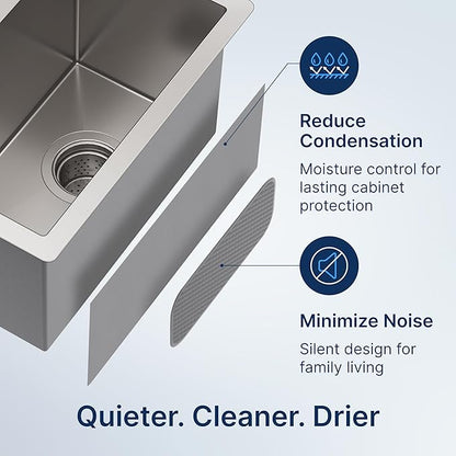 MENSARJOR Undermount Kitchen Sink, Premium 304 Stainless Steel Bar Sink,Single Bowl RV Sink, Handmade Basin Small Kitchen Sink,10"X17"Inch