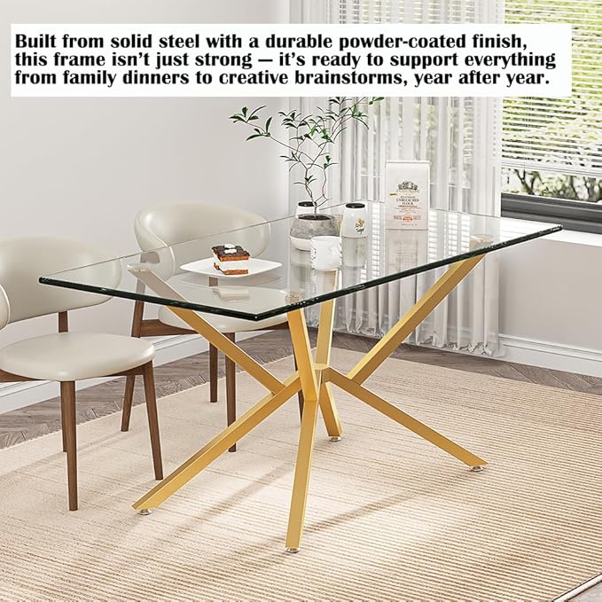 30 Inch Metal Table Base for Dining Room, Heavy Duty Table Legs for Glass, Marble, and Wood Tops, Furniture Legs for Home,Kitchen,Office (Gold)