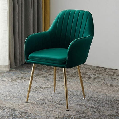 Kitchen Islands Stools Soft Velvet Dining Chair,Cafe Milk Tea Dessert Shop Small Apartment Lounge Chairs (Green)