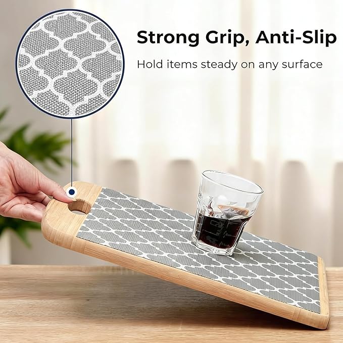 Coavas Shelf and Drawer Liner, Non Slip Extra Grip Non Adhesive Waterproof Thickened Cabinet Mat, Easy Cut for Kitchen Pantry Bathroom Dresser Cupboard (Gray, 12IN x 20FT)