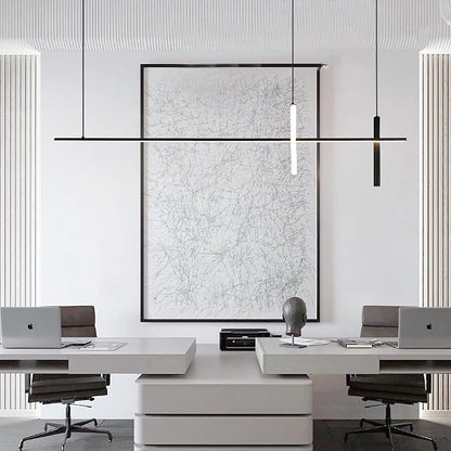 KCO Pendant Light, Modern Linear LED Island Light Fixture, Dimmable, Black, 39.4x63 inches, Kitchen Island, Living Room, Bedroom, Industrial