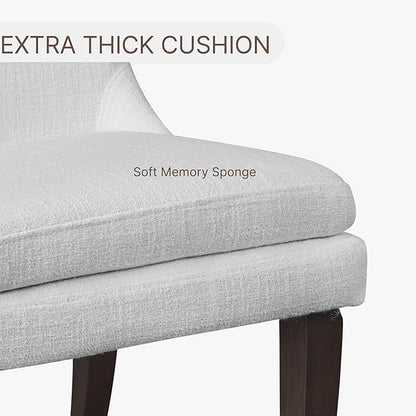 KISLOT Upholstered Dining Chairs Modern Sidechair Performance Fabric High Back Armlesschair for Diningroom Kitchen,White,Set of 4(2 Box)