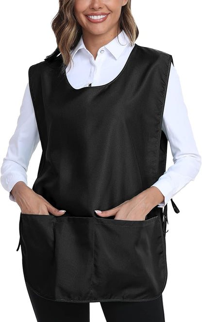 Xeoxarel Unisex Cobbler Apron with 3 Pockets, Adjustable Drawstring Waist, Professional Lightweight for Kitchen Salon Garden
