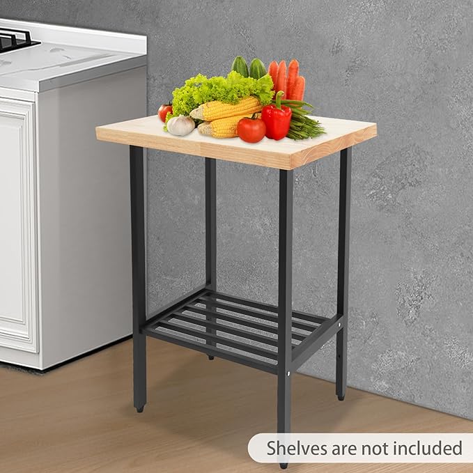 Solid Rubber Wood Table Top,24x18x1.5 in Standard Rectangular Countertop,Large Butcher Block Countertop for DIY Desktop,Washer Counter,Kitchen Island,Bakery Worktable