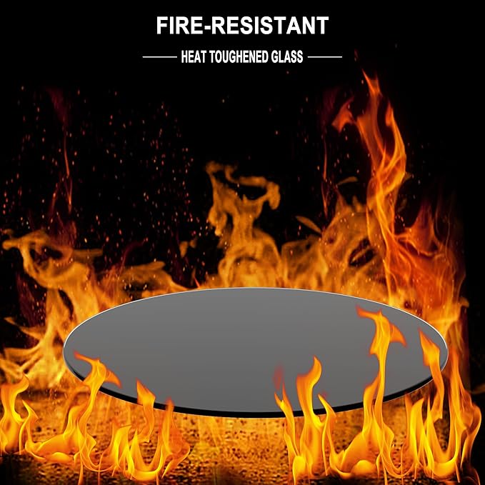 20" Tempered Glass Table Top Round Black Table Surface 1/4'' Thick Pencil Polished Edge Multipurpose for Dining, Coffee, Restaurant and End Table (20 inch-Black)