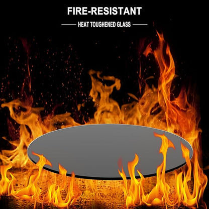 30" Tempered Glass Table Top Round Black Table Surface 1/4'' Thick Pencil Polished Edge Multipurpose for Dining, Coffee, Restaurant and End Table (30 inch-Black)