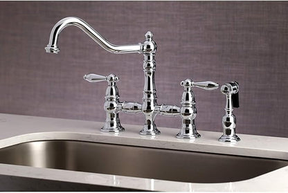 Kingston Brass KS3271ALBS Kitchen Faucet with Side Sprayer, Polished Chrome