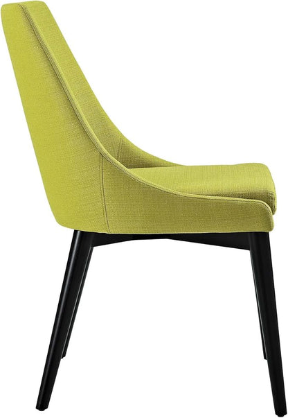 Modway Viscount Mid-Century Modern Upholstered Fabric Two Dining Chairs in Wheatgrass