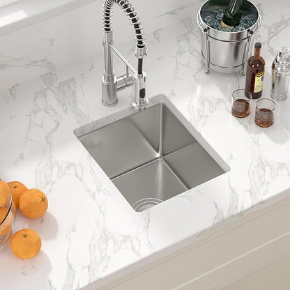 13 Bar Sink Undermount - Sarlai 13"x15" Undermount Sink Single Bowl 16 Gauge Stainless Steel 9 Inch Deep Bar Prep Sink Small Kitchen Sink