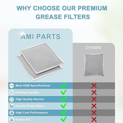 AMI PARTS Aluminum Range Hood filter 97006931 Replacement Compatible with Bro-an Nu-tone Range Hood Grease Filter PART#S97006931 (10-1/2 x 8-3/4 in) BP29, 88150, 99010121(4-pack)
