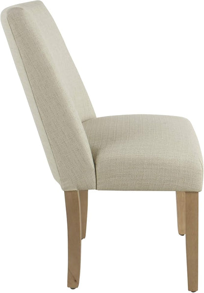 Homepop Home Decor | Upholstered Modern Curved Back Dining Chair | Single Dining Chair | Decorative Home Furniture, Linen Cream (Single Pack)