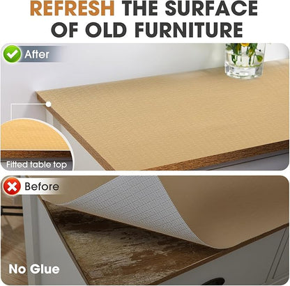 Drawer and Shelf Liner, Non-Slip Kitchen Cabinet Liners Non-Adhesive Thick Strong Grip Waterproof Washable Mats Protect Dresser Shelves Cupboard Bathroom Cabinets, Beige, 18 in X 30 FT