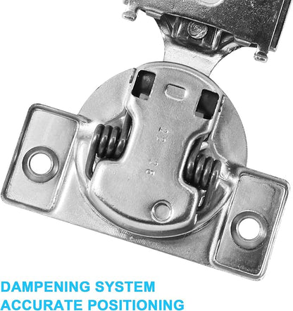 1/2 Inch Overlay Soft Close Cabinet Hinges, 50 Pack Slow Soft Close Hinges for Kitchen Cabinets Satin Nickel Hidden Self Closing Kitchen Cabinet Hinges