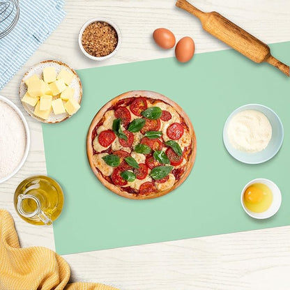 Silicone Mat Heat Resistant Mats for Countertop, Large Silicone Mats for Crafts Kitchen Counter Workbench Table protector, Size 36x24 inches Thick 2mm,Rolled Package,Light Green