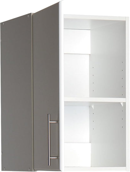 Prepac Elite 16" Wall Cabinet, White Storage Cabinet with 1 Adjustable Shelves, Storage for Pantry, Kitchen and Bathroom 16" D x 16" W x 24" H, WEW-1624