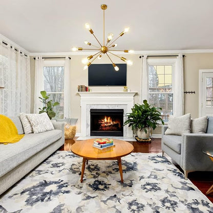 LynPon Gold Sputnik Chandeliers, 12 Lights Mid Century Modern Sputnik Chandeliers Gold Chandelier Light Fixture for Dining Room Living Room Ceiling Light Fixture for Entryway Foyer Kitchen Bedroom