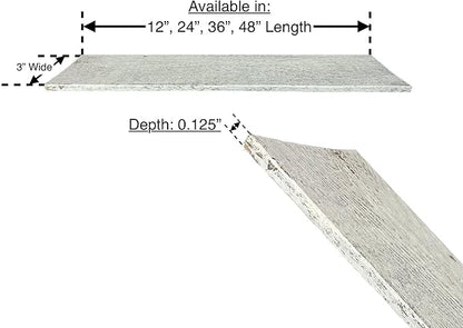 BARNWOODUSA Rustic Farmhouse Reclaimed Barn Wood Bundle 12 inch Wood Plank Wall Panels Remodeling DIY Repurposed Decoration Shiplap White Wash Pack of 6 Planks