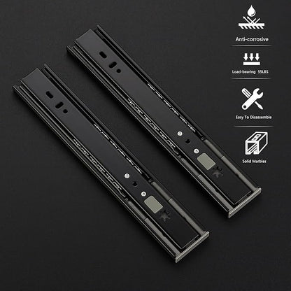 Ravinte 10 Inch Soft Close Drawer Slides 5 Pairs 10 Pack Black Full Extension Ball Bearing Drawer Glide Side Mount