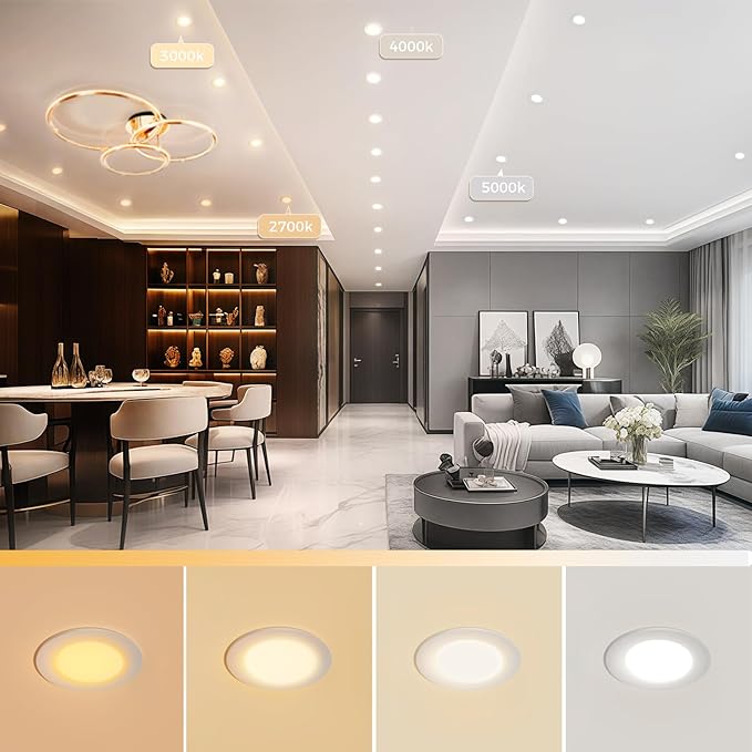 YGS-Tech 2 Inch LED Recessed Lighting, Dimmable Downlight 3W(35W Halogen Equivalent), CRI80, 3000K Warm White Ceiling Light with LED Driver(24 Pack)