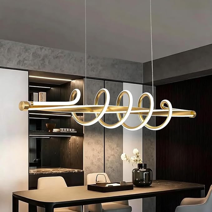 Modern Gold Chandelier Led Chandelier Modern Chandelier for Dining Room Light Fixture,L39.3 Modern Led Pendant Light for Kitchen Island Lighting Dimmable with Remote