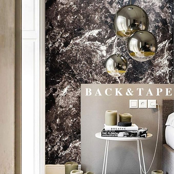 Livelynine Dark Marble Wallpaper for Counter Top Covers Peel and Stick Countertops for Kitchen Waterproof Marble Contact Paper for Countertops Counter Table Desk Covers Furniture Wrap 15.8"x78.8"