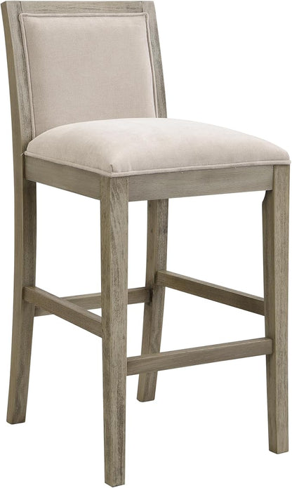 30.5 Inch Height Bar Stools Set of 2, Rubber Wood e,Fabric Sponge Cushion and Upholstered, Retro Bar Chairs Suitable for Kitchen Island,Bedroom,Dining Room.