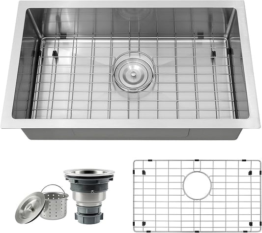 RV Kitchen Sink 25 X 15 inch,Undermount Kitchen Sink with 7 inch Depth,Stainless Steel Kitchen Sinks for RV,Outdoor Caming Van Sink