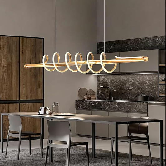 Modern Led Pendant Light, Black Led Chandelier for Dining Room,Modern Chandelier Dining Room Lighting Fixture Dimmable with Remote,Minimalist Kitchen Island Lighting Height Adjustable