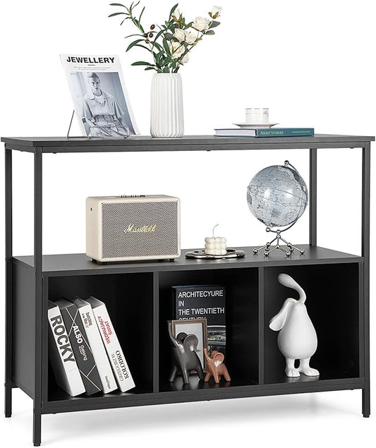 PETSITE Sideboard Buffet Table with Storage Cabinet & Shelves, Industrial Microwave Oven Stand, Coffee Bar Station, Stationary Kitchen Island Cart