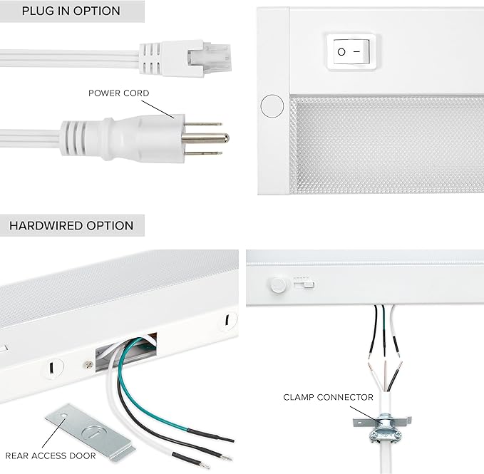 Maxxima 24 in. LED Under Cabinet Lighting, Dimmable, Linkable, Hardwired or Plug & Play, 1025 Lumens, 5 CCT 2700K/3000K/3500K/4000K/5000K, Kitchen Install, On/Off Switch, White