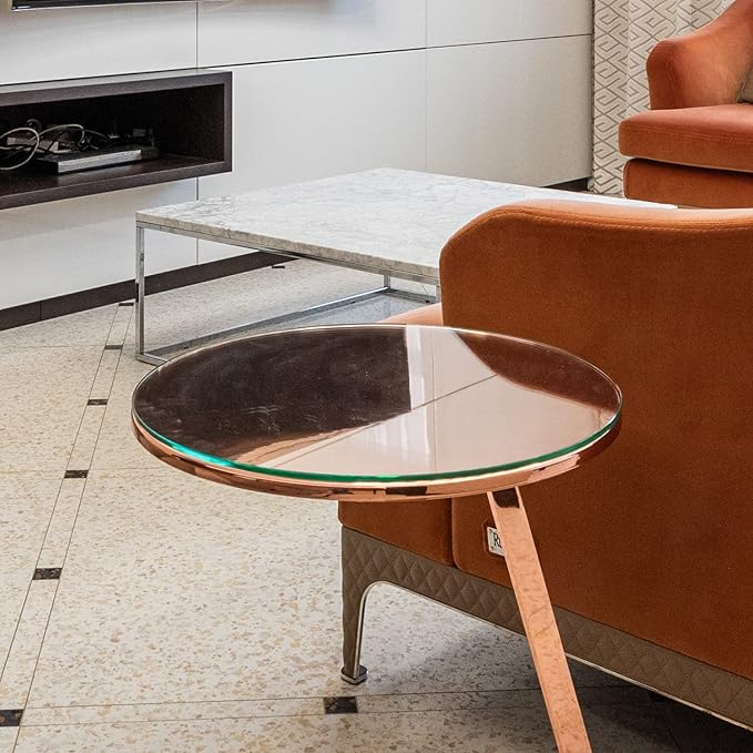 22" Inch Round Glass Table Top 3/8" Thick Pencil Polish Edge Tempered by Fab Glass and Mirror