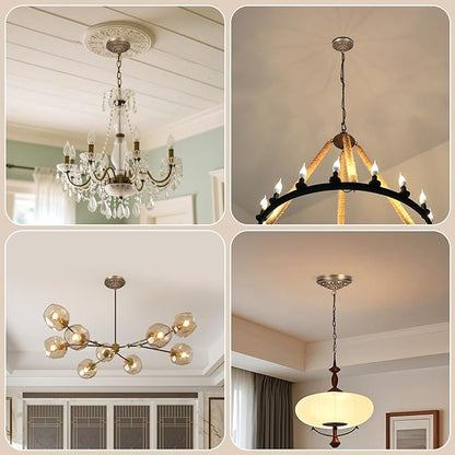 7.28 Inches Brass Ceiling Canopy, Gold Retro Mounting Plate Kit for Chandelier Pendant Light