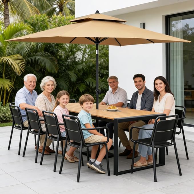 Metal Dining Chairs, Stackable Dining Chairs with Arms, Patio Dining Chairs, Porch Chairs for Deck Balcony Garden Terrace Poolside Backyard 450 lbs Capacity (Black)