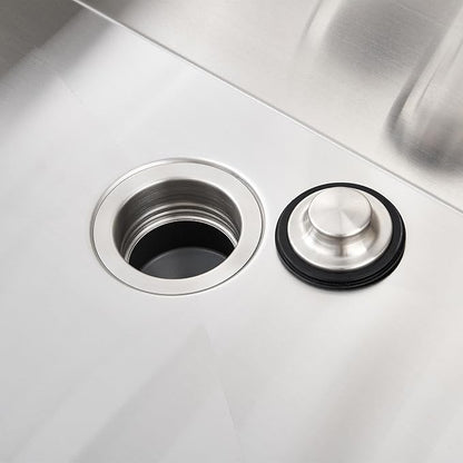 Luxier GD02-B Kitchen Sink Garbage Disposal Flange and Stopper in Brushed Stainless Steel