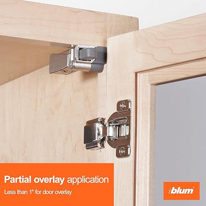 Blum BLUMOTION for Doors (4 Kits), Soft-Close Adapter for Compact Hinges, Includes Spacer and Screws for Face Frame Cabinets
