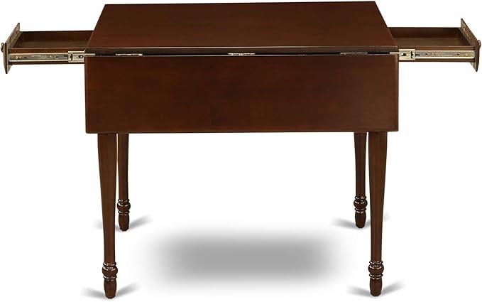 East West Furniture MZT-MAH-T Monza Kitchen Table - a Rectangle Dining Table Top with Dropleaf & Stylish Legs, 36x54 Inch, Mahogany