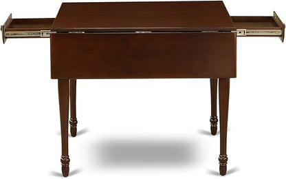 East West Furniture MZT-MAH-T Monza Kitchen Table - a Rectangle Dining Table Top with Dropleaf & Stylish Legs, 36x54 Inch, Mahogany