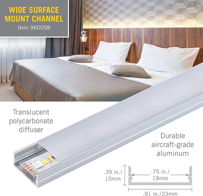 Armacost Lighting Recess Drywall Mount LED Tape Light Accessory Pack, Grey 960008